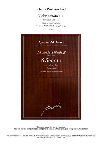 Westhoff, Violin sonata n.4