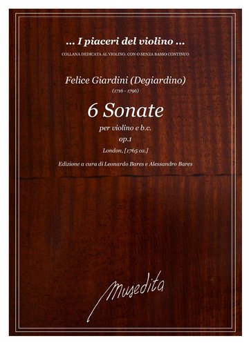 F.Giardini (o Degiardino) - 6 Sonate op.1 (London, [1751])