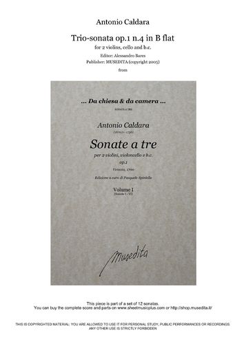 Caldara, Trio-sonata op.1 n.4 in B flat
