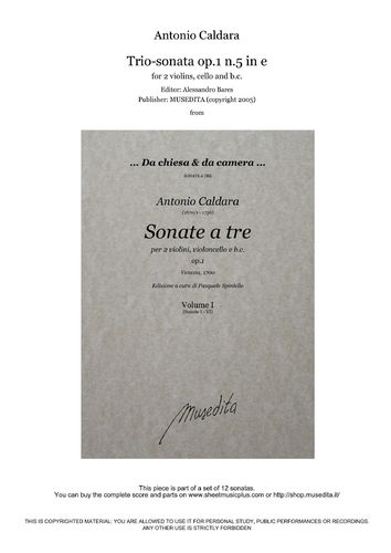 Caldara, Trio-sonata op.1 n.5 in e