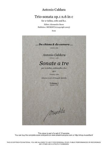Caldara, Trio-sonata op.1 n.6 in c