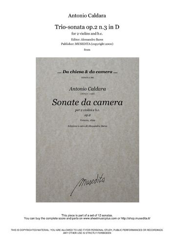 Caldara, Trio-sonata op.2 n.3 in D