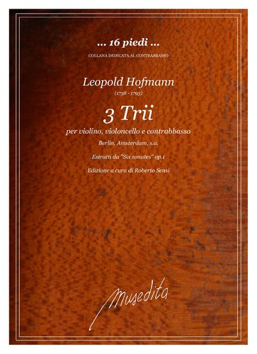 L.Hoffmann - 3 Trii per violino, violoncello e contrabbasso (Berlin, Amsterdam, s.a.)